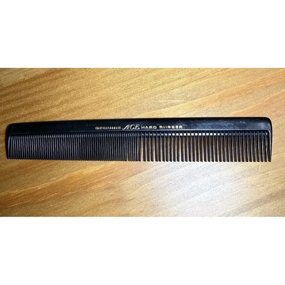 Vintage Genuine Ace Hard Rubber & Conair Black Hair‎ Combs 7
